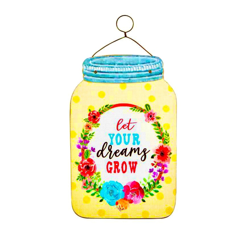 🌿 LET YOUR DREAMS GROWN FARMHOUSE MASON JAR SIGN 🌿
